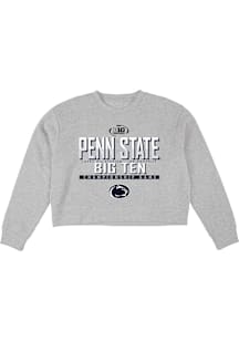 Penn State Nittany Lions Womens Grey 2024 Big Ten Football Championship Game Crew Sweatshirt