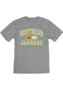 Southern University Jaguars Charcoal Triblend Arch Name Logo Short Sleeve Fashion T Shirt