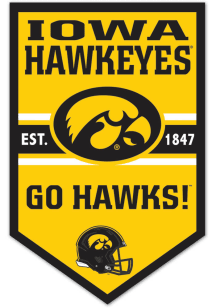 Black Iowa Hawkeyes Wooden Chevron Banner Sign