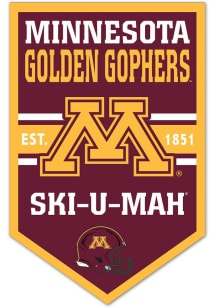 Maroon Minnesota Golden Gophers Wooden Chevron Banner Sign