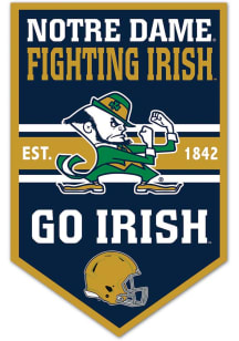 Notre Dame Fighting Irish Wooden Chevron Banner Sign - Blue