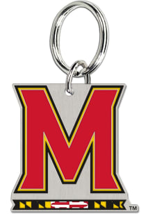 Red Maryland Terrapins Metal Logo Keychain