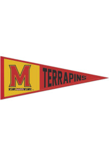 Red Maryland Terrapins 13x32 Wool Primary Logo Pennant