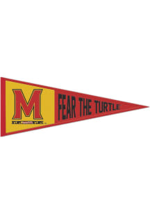 Red Maryland Terrapins 13x32 Wool Slogan Pennant