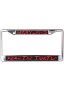 Maryland Terrapins Red  Metallic Slogan Printed License Frame