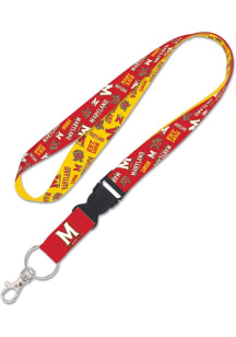 Red  Maryland Terrapins Scatterprint Detachable Lanyard