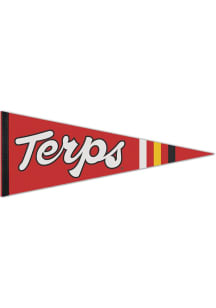 Red Maryland Terrapins Premium Stripe Pennant