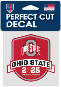 Ohio State Buckeyes Red  2025 CFP Champs Bound 4x4 Decal