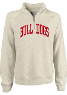 Blue 84 Louisiana Tech Bulldogs Womens Oatmeal Sanded Fleece Qtr Zip