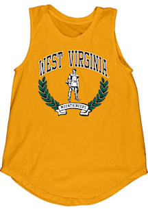 West Virginia Mountaineers Womens Gold Muscle Tank Top