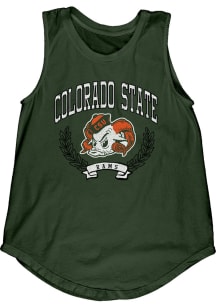 Colorado State Rams Womens Green Muscle Tank Top