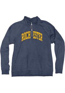 Rochester Yellowjackets Womens Blue Sanded Fleece Qtr Zip