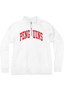 Blue 84 Youngstown State Penguins Womens White Sanded Fleece Qtr Zip