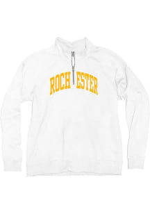 Rochester Yellowjackets Womens White Sanded Fleece Qtr Zip