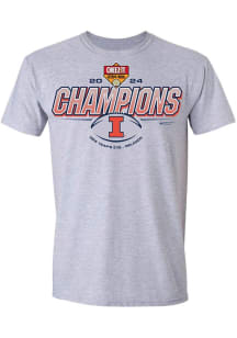 Illinois Fighting Illini Citrus Bowl Champions 2024 Short Sleeve T Shirt - Grey