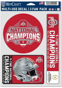 Ohio State Buckeyes Red  2024 National Champs 3pk Decal