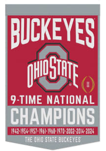 Red Ohio State Buckeyes 2024 National Champs 24x38 Banner