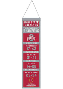 Red Ohio State Buckeyes 2024 National Champs 8x32 Banner