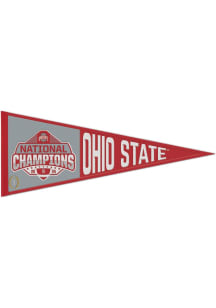 Red Ohio State Buckeyes 2024 National Champs 13x32 Wool Pennant