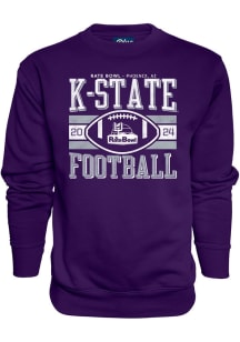 Mens Purple K-State Wildcats 2024 Rate Bowl Bound Crew Sweatshirt