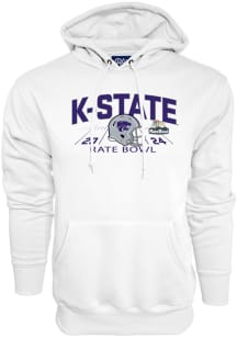 Mens White K-State Wildcats 2024 Rate Bowl Bound Hooded Sweatshirt