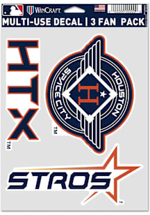 Houston Astros City Connect 3pk Auto Decal - Navy Blue