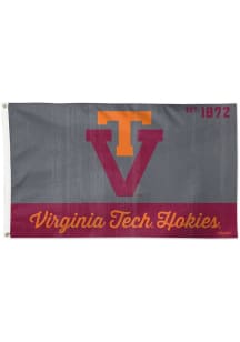 Virginia Tech Hokies Vintage Silk Screen Grommet Flag - Maroon