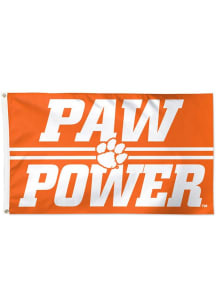 Clemson Tigers Slogan Silk Screen Grommet Flag - Orange