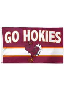 Virginia Tech Hokies Slogan Silk Screen Grommet Flag - Maroon