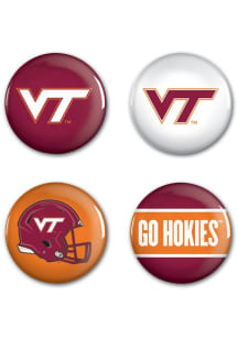 Virginia Tech Hokies 4pk Button - Maroon
