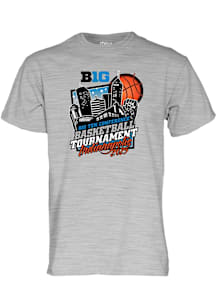 Big Ten Grey 2025 Big Ten Basketball Tournament Short Sleeve T Shirt