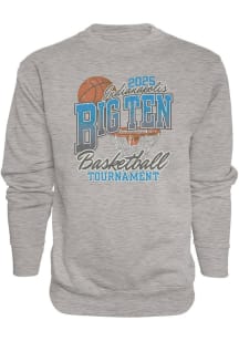 Mens Grey Big Ten 2025 Big Ten Basketball Tournament Crew Sweatshirt