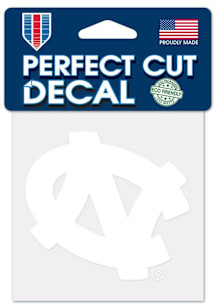 North Carolina Tar Heels 4x4 White Auto Decal -