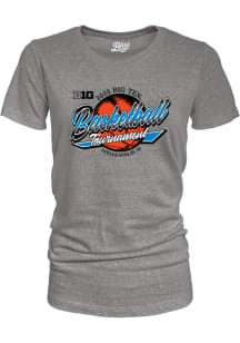 Big Ten 2025 Big Ten Basketball Tournament Short Sleeve T-Shirt - Grey