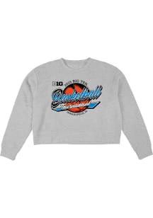 Womens Grey Big Ten 2025 Big Ten Basketball Tournament Crew Sweatshirt