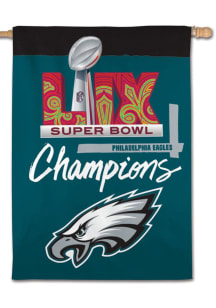 Philadelphia Eagles 2024 Super Bowl Champions 28x40 2 Sided Banner - Midnight Green