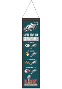Philadelphia Eagles 2024 Super Bowl Champions Wool 8x32 Banner - Midnight Green