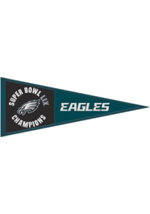 Philadelphia Eagles 2024 Super Bowl Champions Wool 13x32 Pennant - Midnight Green
