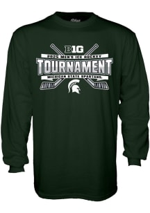 Mens Green Michigan State Spartans 2025 Big Ten Hockey Tournament Tee