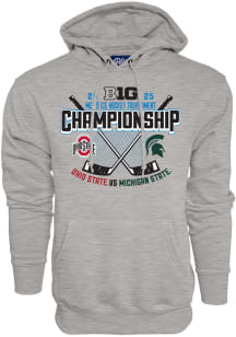 Mens Grey Big Ten 2025 Big Ten Hockey Tournament Hooded Sweatshirt