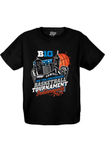 Big Ten Youth Black 2025 Big Ten Basketball Tournament Short Sleeve T-Shirt