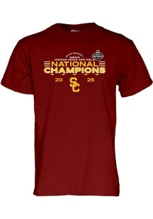 USC Trojans 2025 Mens Indoor Track and Field National Champions Short Sleeve T Shirt - Cardinal