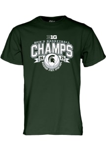 Michigan State Spartans 2024-2025 Big 10 Basketball Champions Short Sleeve T Shirt - Green