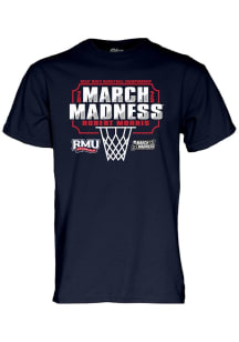 Robert Morris Colonials Navy Blue March Madness Bound 2025 Short Sleeve T Shirt