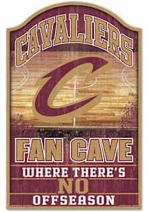 Cleveland Cavaliers 11 x 17 Fan Cave Wood Sign - Maroon