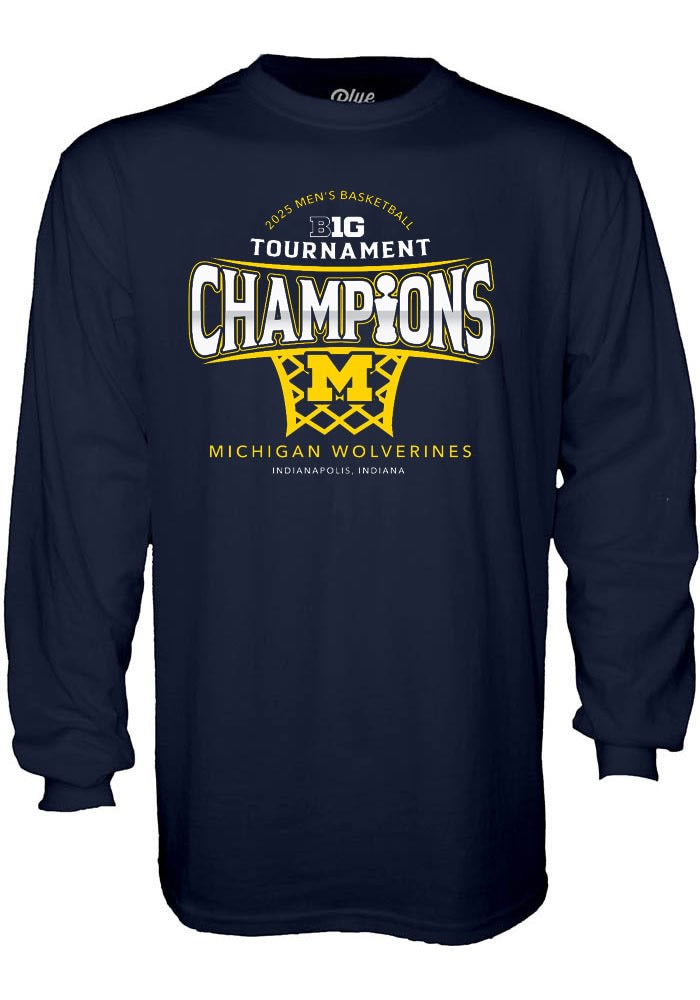 Mens NAVY Michigan Wolverines 2025 Big Ten Mens Basketball