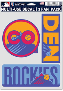 Colorado Rockies City Connect 3pk Auto Decal - Purple