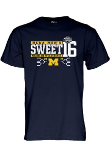 Michigan Wolverines 2025 MBB Sweet 16 Short Sleeve T Shirt - Navy Blue