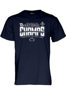 Penn State Nittany Lions 2025 Wrestling National Champions Short Sleeve T Shirt - Navy Blue