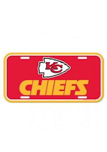 Kansas City Chiefs Red Plastic Car Accessory License Plate